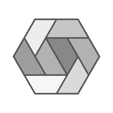 Altıgen simgesi. Çokgen sembolü. Doğrusal altıgen logo. imkansız geometrik şekil. Kutsal geometri. Vektör ve illüstrasyon