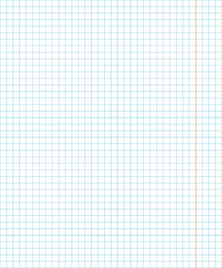 Standart notebook sayfasını dikey kafes 5 milimetre desen okul defter kağıt. Vektör ve illüstrasyon