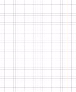 Standart notebook sayfasını dikey kafes 5 milimetre desen okul defter kağıt. Vektör ve illüstrasyon