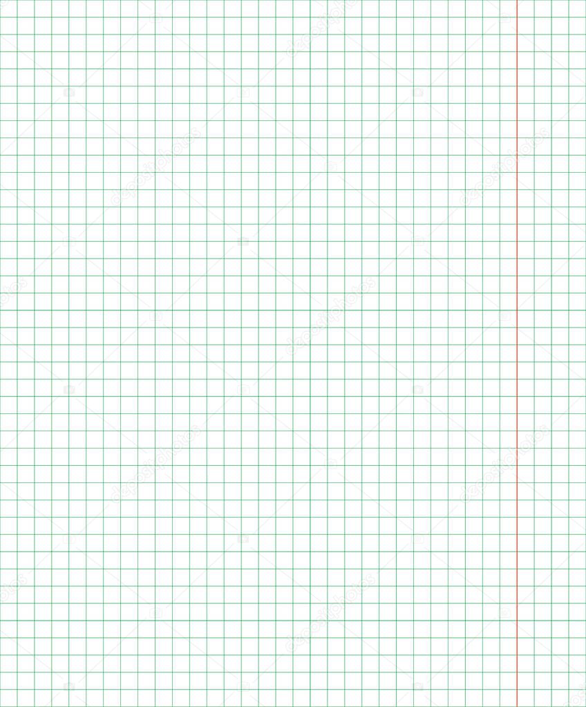 Standard notebook sheet vertical cage 5 millimeter pattern of school notebook paper. Vector and illustration