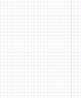 Standart notebook sayfasını dikey kafes 7 milimetre desen okul defter kağıt. Vektör ve illüstrasyon