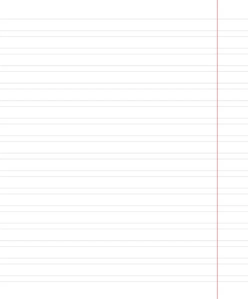 Лист шкільного зошита в лінійці. Шкільне тло. Векторні ілюстрації . — стоковий вектор