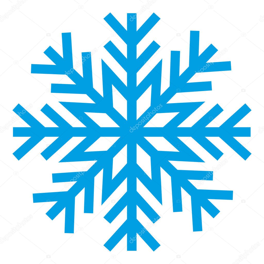 Snowflake icon or logo. Christmas and winter theme vector symbol.