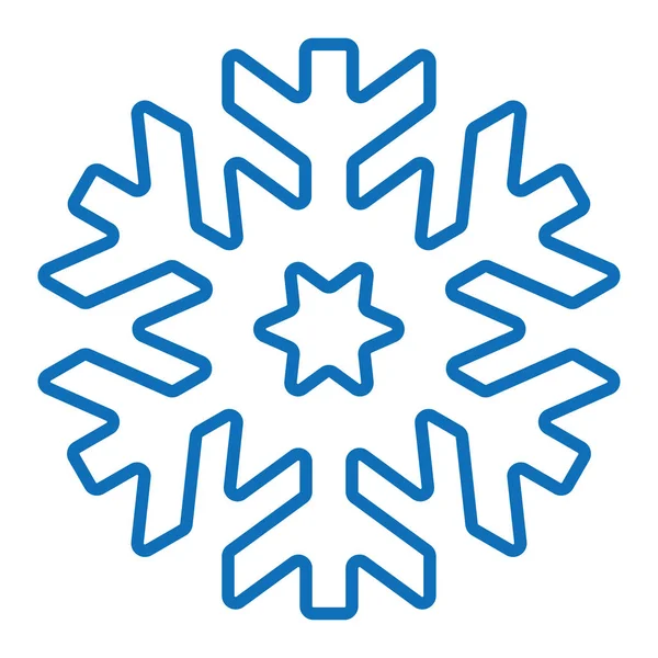 Sněhová vločka ikonu nebo logo. Vánoční a zimní téma vektoru symbol. — Stockový vektor