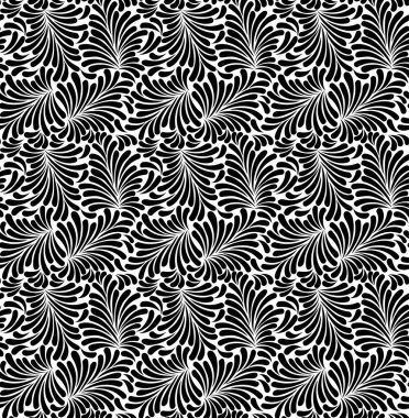 Sorunsuz bitkiler yaprakları desen, çiçek vektör arka plan