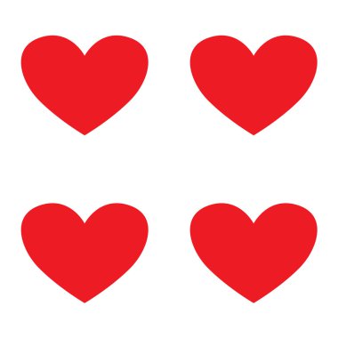 Sevgililer günü kırmızı kalpler simge veya aşk simge vektör