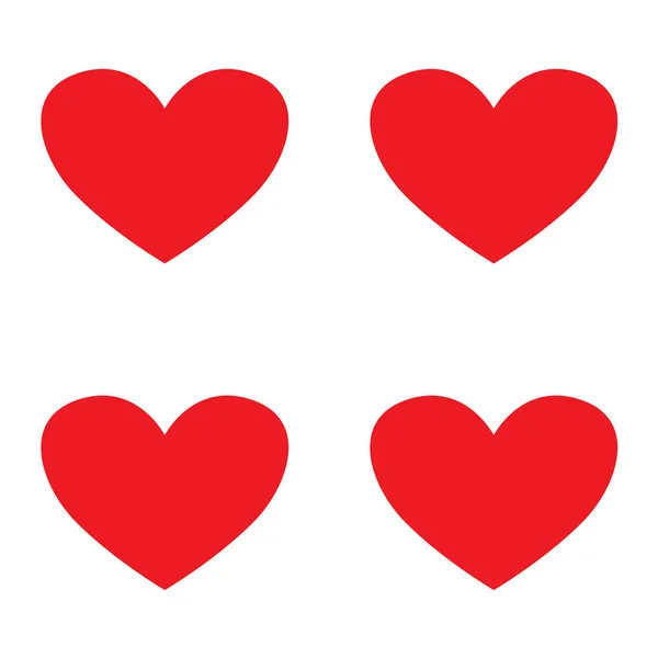 Walentynki Czerwony Serca Miłość Lub Symbol Wektor — Wektor stockowy