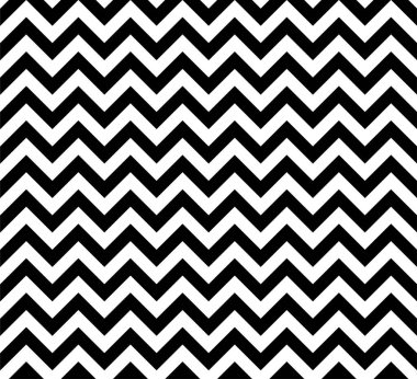 Siyah ve beyaz Zig zag seamless modeli, vektör ve illüstrasyon.