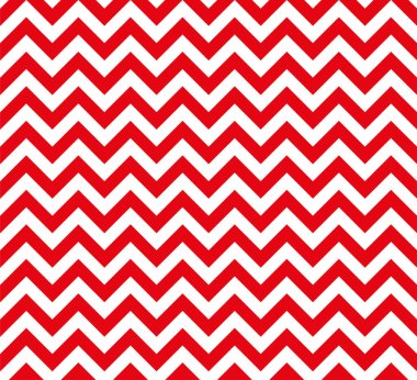 Kırmızı ve beyaz Zig zag seamless modeli, vektör ve illüstrasyon.