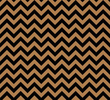 Altın ve siyah Zig zag seamless modeli, vektör ve illüstrasyon.