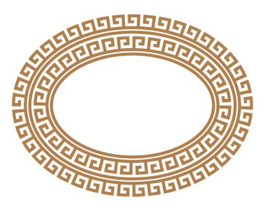 Yunan anahtar yuvarlak çerçevesi. Tipik Mısırlı, Suriyeli ve Yunan dürtüleri sınır çiziyor. Arap geometrik dokusu. İslam Sanatı. Soyut geometrik. Vektör ve illüstrasyon.