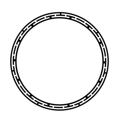 Yunan anahtar yuvarlak çerçevesi. Tipik Mısırlı, Suriyeli ve Yunan dürtüleri sınır çiziyor. Arap geometrik dokusu. İslam Sanatı. Soyut geometrik. Vektör ve illüstrasyon.