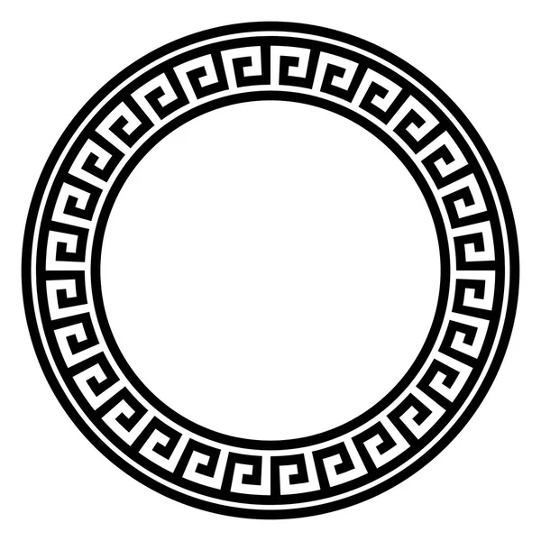Yunan anahtar yuvarlak çerçevesi. Tipik Mısırlı, Suriyeli ve Yunan dürtüleri sınır çiziyor. Arap geometrik dokusu. İslam Sanatı. Soyut geometrik. Vektör ve illüstrasyon.