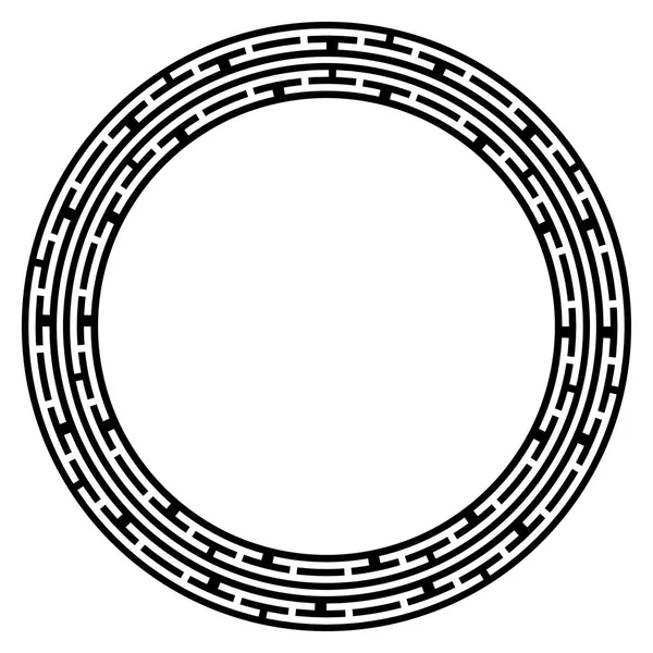 希腊键圆形框架 典型的埃及人 亚述人和希腊人的动机环绕边界 阿拉伯几何纹理 伊斯兰艺术 抽象几何 矢量和图解 — 图库矢量图片