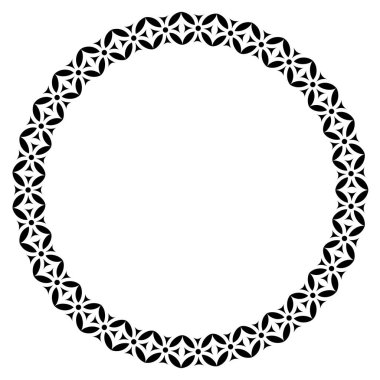 İslam geometrik figürler süsleme yuvarlak çerçeve.