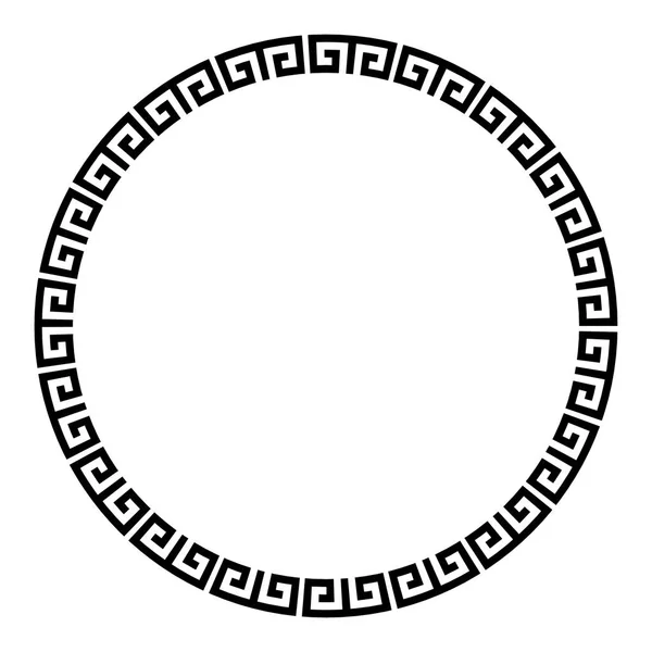 Marco redondo llave griega. Típico egipcio, asirio y griego motivos círculo frontera . — Archivo Imágenes Vectoriales