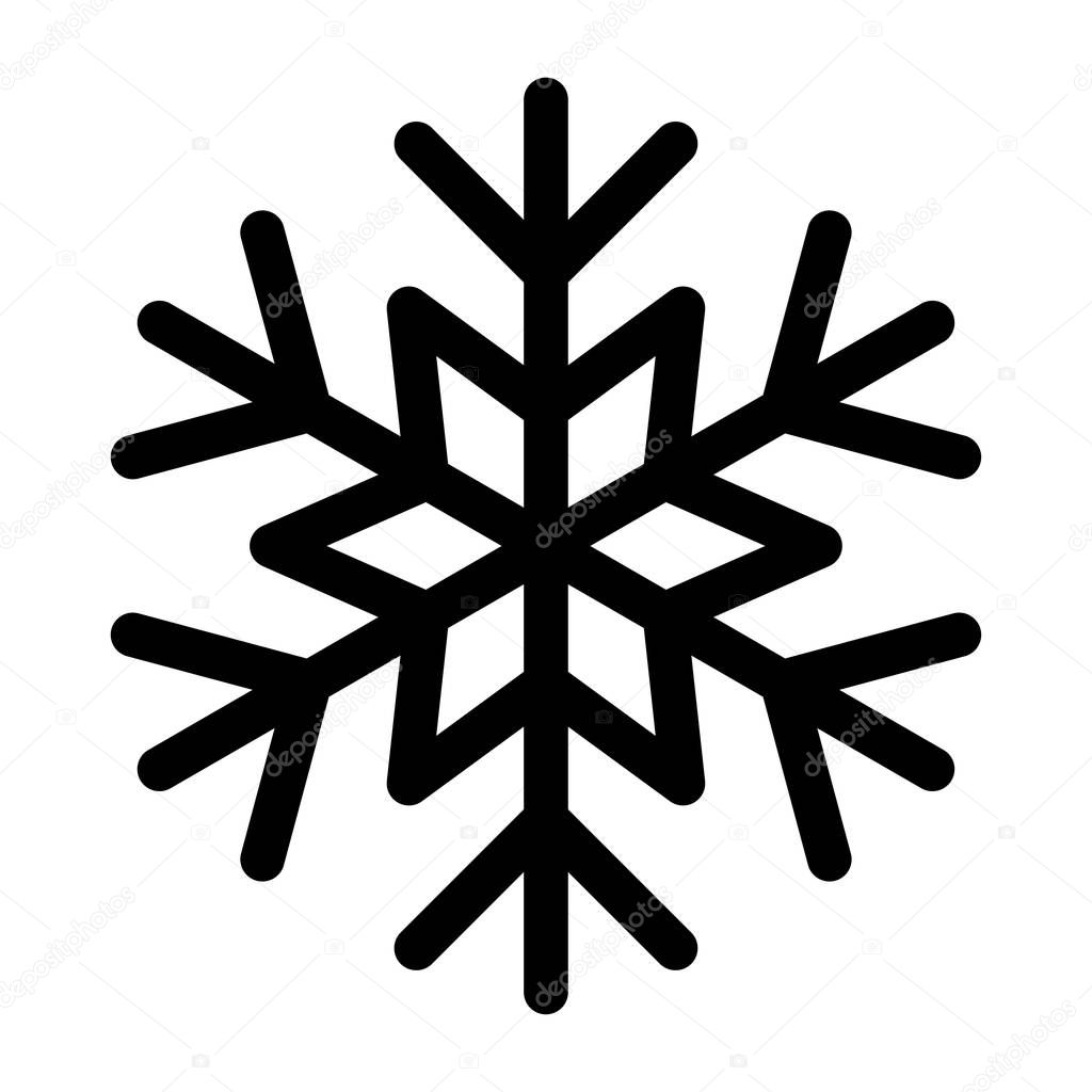 Snowflake icon or logo. Christmas and winter theme symbol. Vector and illustration.