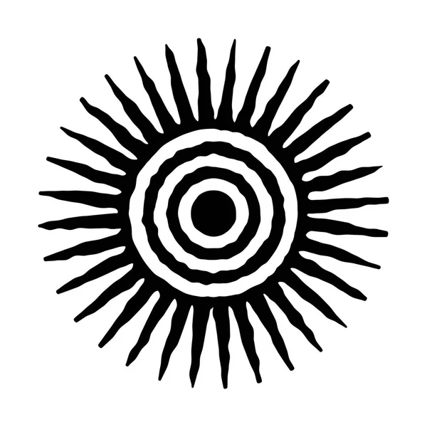 Εικονίδιο με τον ήλιο. Σύμβολο του ήλιου. Διάνυσμα και εικονογράφηση. — Διανυσματικό Αρχείο