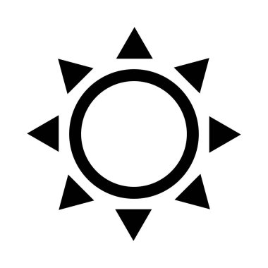 Siyah güneş simgesi. Vektör ve illüstrasyon sembolü.