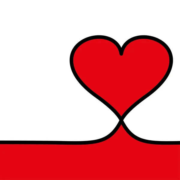 Linia serca wektor. Symbol miłości. Walentynki karty. — Wektor stockowy