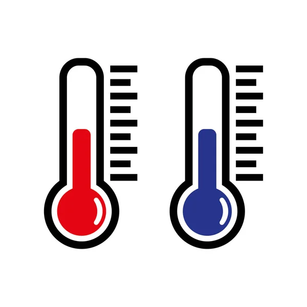 Ikonu nebo teplota symbol teploměru, vektorové a ilustrace — Stockový vektor