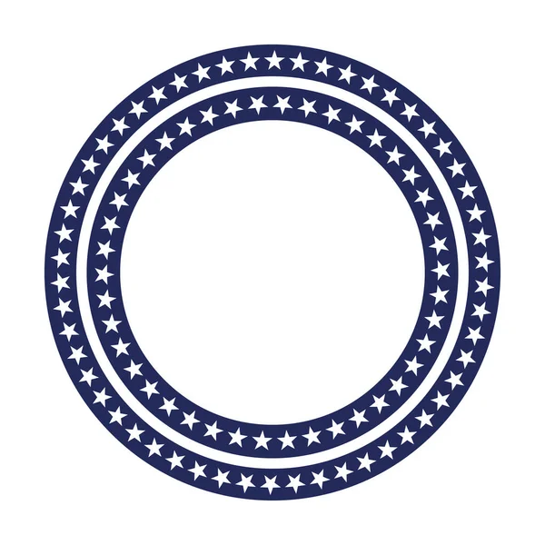 USA star vector pattern round frame. American patriotic circle border with stars and stripes pattern. — Stock Vector