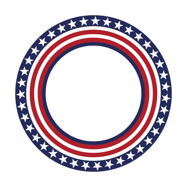 USA star vector pattern round frame. American patriotic circle border with stars and stripes pattern. — Stock Vector