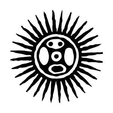 Güneş simgesi. Güneş sembolü. Vektör ve illüstrasyon.