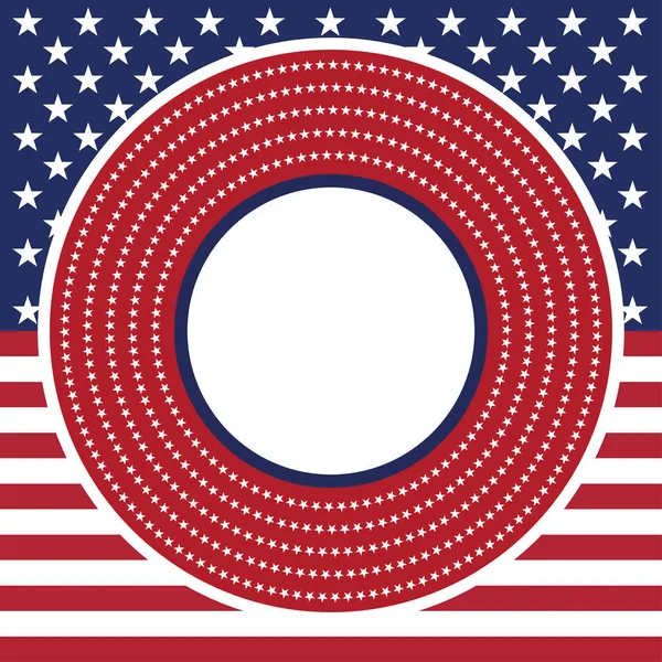 Usa 星形矢量图案圆形框架。美国爱国圈边界与星条旗图案. — 图库矢量图片