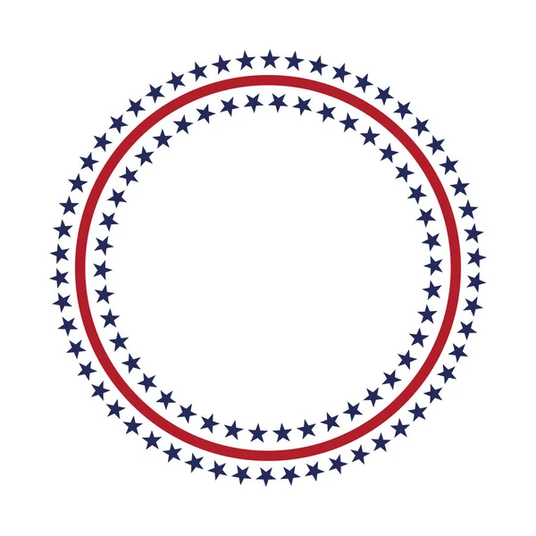 USA star vector pattern round frame. American patriotic circle border with stars and stripes pattern. — Stock Vector