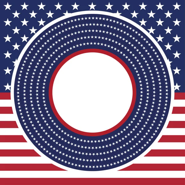 Etats-Unis motif vectoriel étoile cadre rond. Bordure du cercle patriotique américain avec des étoiles et des rayures motif . — Image vectorielle