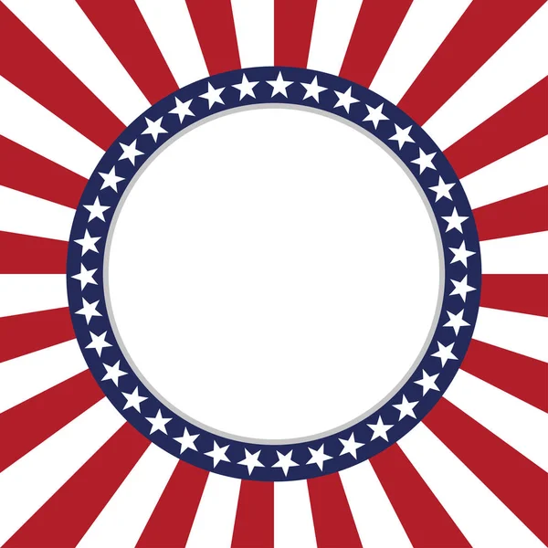 EUA estrela padrão vetorial armação redonda. fronteira círculo patriótico americano com estrelas e listras padrão . —  Vetores de Stock