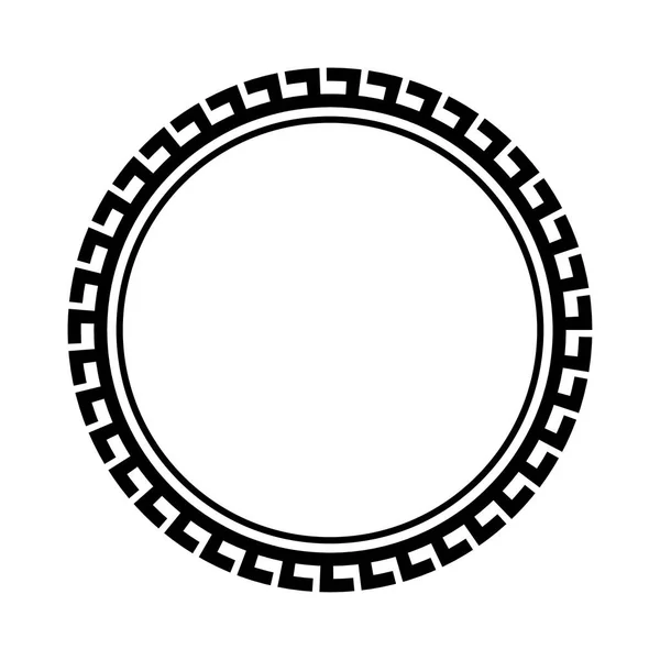 Cadre rond à clé grecque. Motifs typiques égyptiens, assyriens et grecs bordure cercle . — Image vectorielle