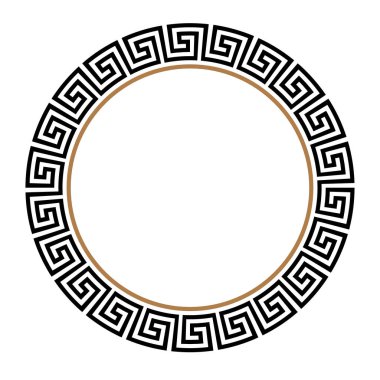Yunan anahtar yuvarlak çerçeve. Tipik Mısır, Asur ve Yunan motifleri daire kenarlık.