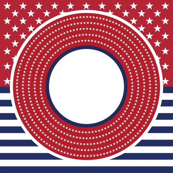 Etats-Unis motif vectoriel étoile cadre rond. Bordure du cercle patriotique américain avec des étoiles et des rayures motif . — Image vectorielle