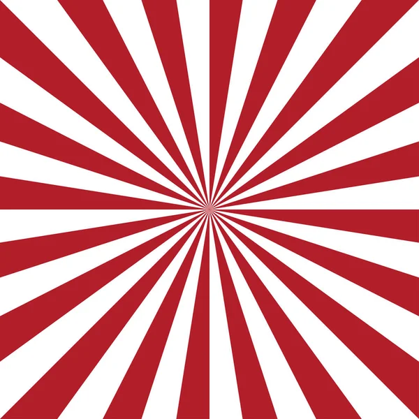 Sunburst achtergrond vector rode en witte strepen. — Stockvector