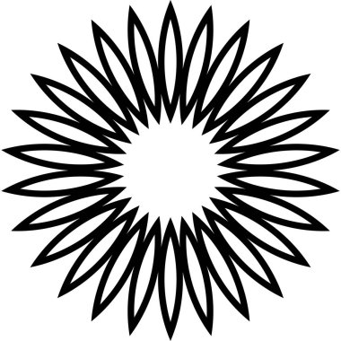 Çiçek düz şekil süsleme, papatya. Vektör ve illüstrasyon.