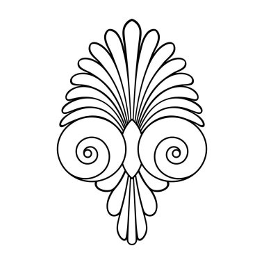 Antik girdap Yunan süsleme, vektör ve illüstrasyon simge