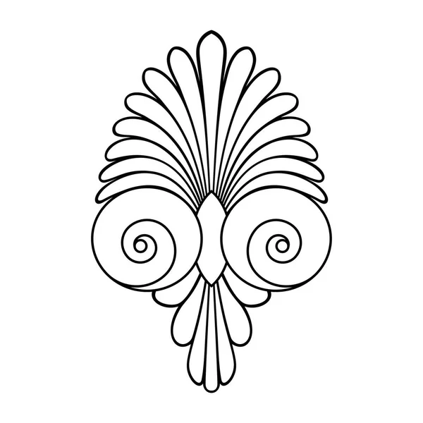 古代渦巻ギリシャ飾り、ベクトルと図記号 — ストックベクタ