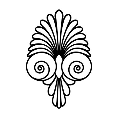 Antik girdap Yunan süsleme sembolü, vektör ve illüstrasyon