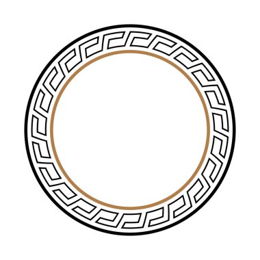 Yunan anahtar yuvarlak çerçeve. Tipik Mısır, Asur ve Yunan motifleri daire kenarlık.