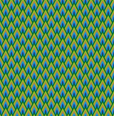 Tavus kuşu tüyleri dikişsiz tasarım öğeleri yeşil çizgiler çizgili vektör arka plan