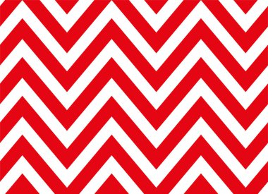 Dikişsiz kırmızı ve beyaz zikzak çizgili desen. Zikzak Geometrik tekrar desen. Vektör tasarımı