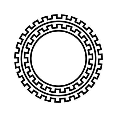 Yunan anahtar yuvarlak çerçevesi. Yunan sınırı. Vektör