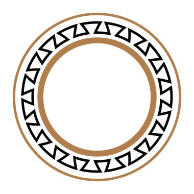 Yunan anahtar yuvarlak çerçevesi. Yunan sınırı. Vektör