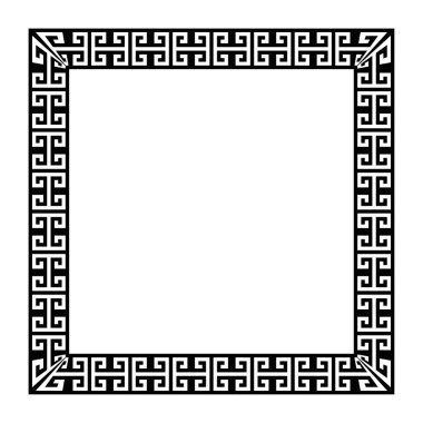 Yunan anahtar kare çerçevesi. Yunan sınırı. Vektör