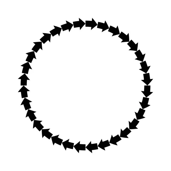 Flèches noires abstraites vectorielles cadre rond ou bordure — Image vectorielle