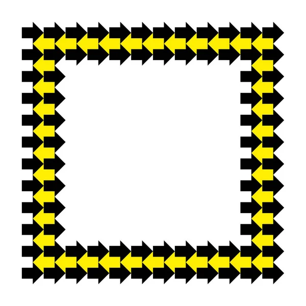 Vector abstracto negro flechas amarillas marco cuadrado . — Archivo Imágenes Vectoriales