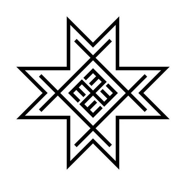 Vieille étoile folklorique baltique ou fleur symbole de flocon de neige . — Image vectorielle