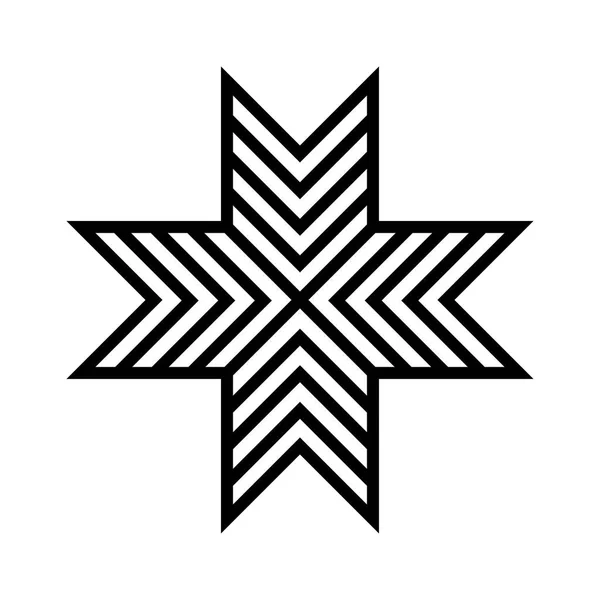 Old Baltic folk Star eller Flower snowflake symbol. — Stock vektor